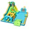 Palm Tree Inflatable Water Slide Bounce House for Kids Ages 3-12 with Climbing Wall Basketball Hoop Obstacle Tunnel and Water Cannons